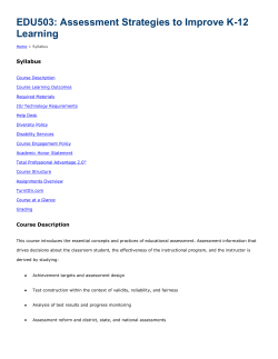 Assessment Strategies to Improve K-12 Learning