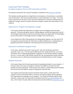 Assessment Plan Template for degree programs that are NOT