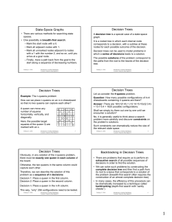 State-Space Graphs Decision Trees Decision Trees Decision Trees