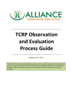 TCRP Observation and Evaluation Process Guide