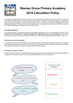 Stanley Grove New Curriculum Calculation Policy