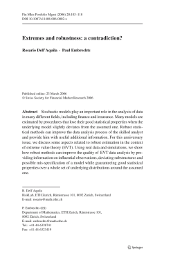 Extremes and robustness: a contradiction? 123