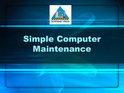 Computer Maintenance