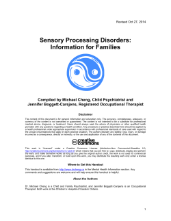 Sensory Integration: Guide for Youth and Families