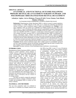 anatomical and functional outcome following primary retinal re