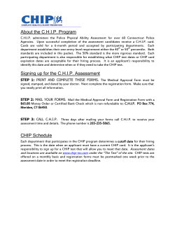 About the CHIP Program Signing up for the CHIP