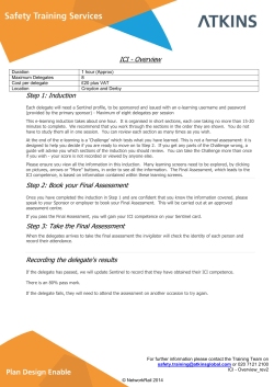ICI - Overview Step 1: Induction Step 2: Book your Final Assessment