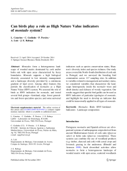 Can birds play a role as High Nature Value indicators of montado