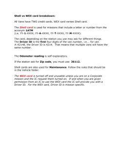 Shell vs WEX card breakdown: All Vans have TWO credit cards