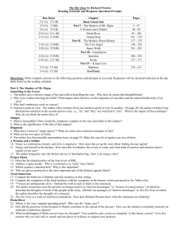 The Hot Zone by Richard Preston Reading Schedule and Response