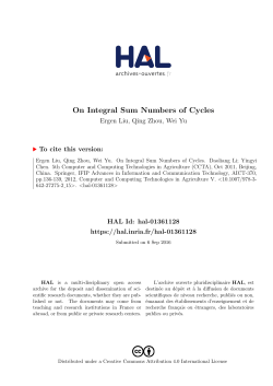 On Integral Sum Numbers of Cycles - HAL