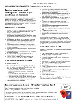 Teacher Assistants and Strategies to Consider if you