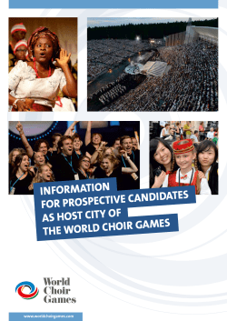 information for prospective candidates as host city of the world choir