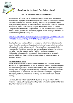 Guidelines for Literacy Tests Post Primary