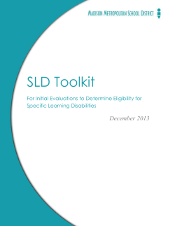 SLD Initial Evaluation Checklist