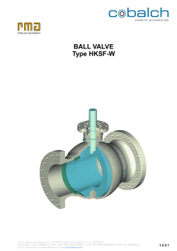 BALL VALVE Type HKSF-W - Cobalch Pipeline Accessories