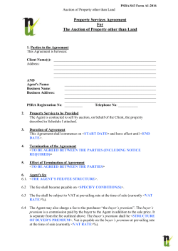 Name of Agent - Property Services Regulatory Authority