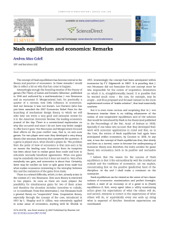 Nash equilibrium and economics: Remarks