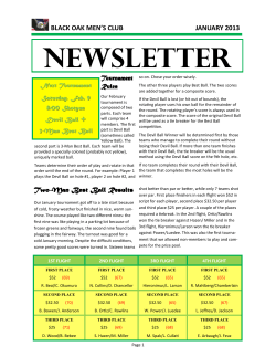 newsletter - Black Oak Golf Course