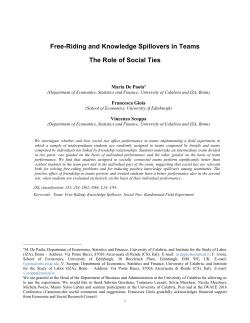 Free-Riding and Knowledge Spillovers in Teams The Role of Social