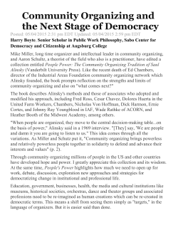 People Power: The Community Organizing Tradition of Saul Alinsky