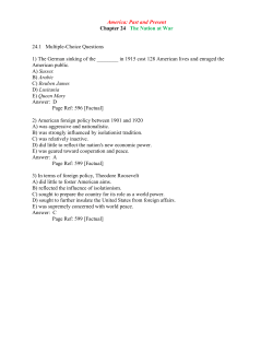 America: Past and Present Chapter 24 The Nation at War 24.1