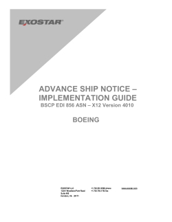 BSCP EDI 856 ASN &ndash; X12 Version 4010