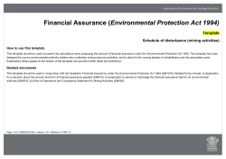 Schedule of disturbance (mining activities)