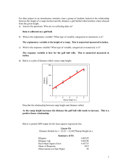 Solution to the Relationship between Height of Ramp and Distance