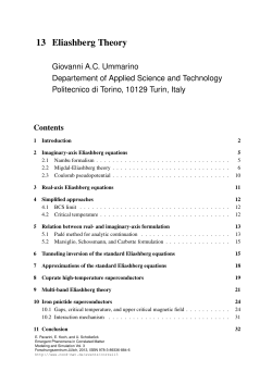 Eliashberg Theory - cond