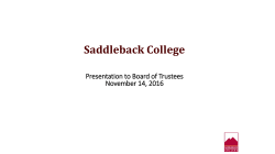 Saddleback Accreditation Update