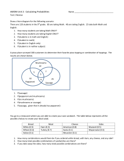 AMDM Unit 2: Calculating Probabilities Name Test 2 Review Draw a
