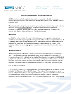 Quality Outcome Measures - NE-MSD