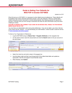 Guide to Setting Your Defaults for MOD P2P in Exostar