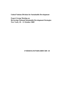 National Strategies for Sustainable Development: Challenges