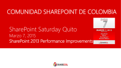SharePoint 2013 Performance Improvements COMUNIDAD