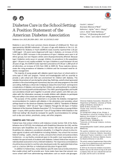 Diabetes Care in the School Setting