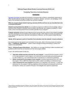 Defining Program-Based Student Learning Outcomes