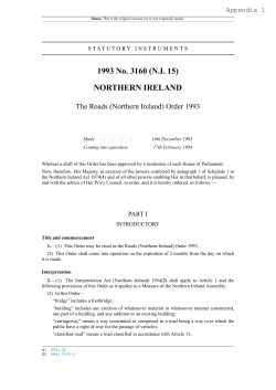 The Roads (Northern Ireland) Order 1993