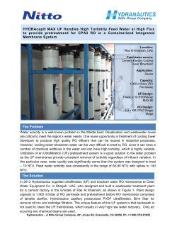 HYDRAcap &reg; MAX UF handles high turbidity feed