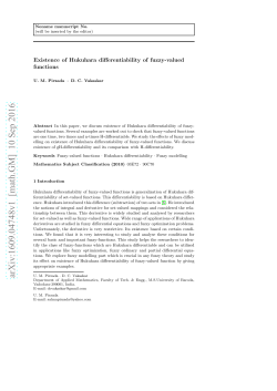 Existence of Hukuhara differentiability of fuzzy