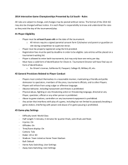 2014 Interactive Game Championships Presented by Cal South
