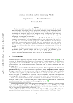 Interval Selection in the Streaming Model