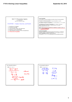 171S1.6 Solving Linear Inequalities