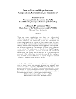 Person-Centered Organizations: Cooperation, Competition