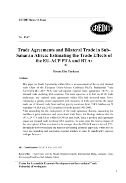 Trade Agreements and Bilateral Trade in Sub