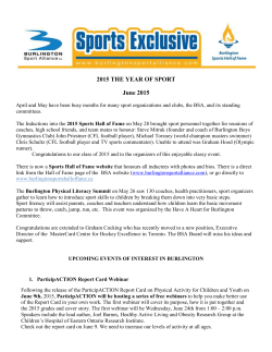 Sports Exclusive June 2015 - Burlington Sport Alliance