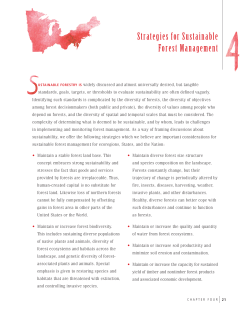 Strategies for Sustainable Forest Management