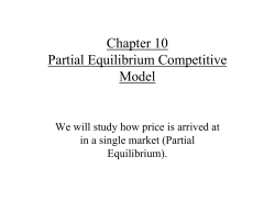 Chapter 10 Partial Equilibrium Competitive Model