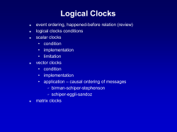 Logical clocks - Kent State University